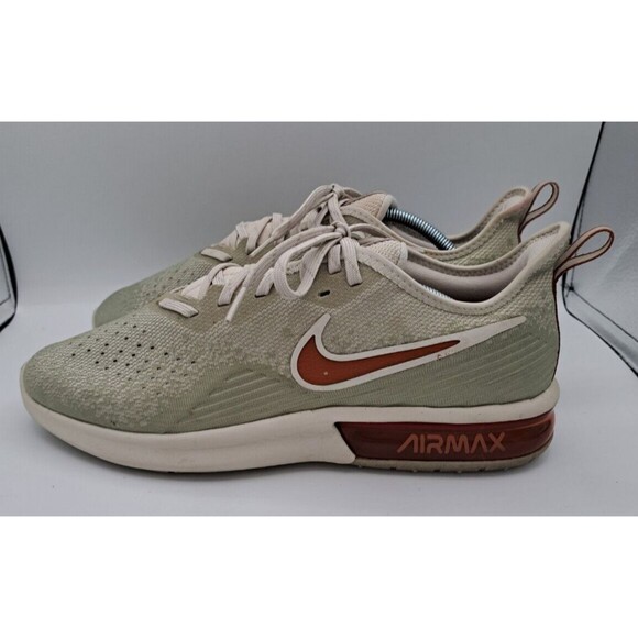 Nike Air Max Sequent 4 Light Bone Fly Knit Gray & Orange Men's 11.5 AO4485-007 - Picture 1 of 16